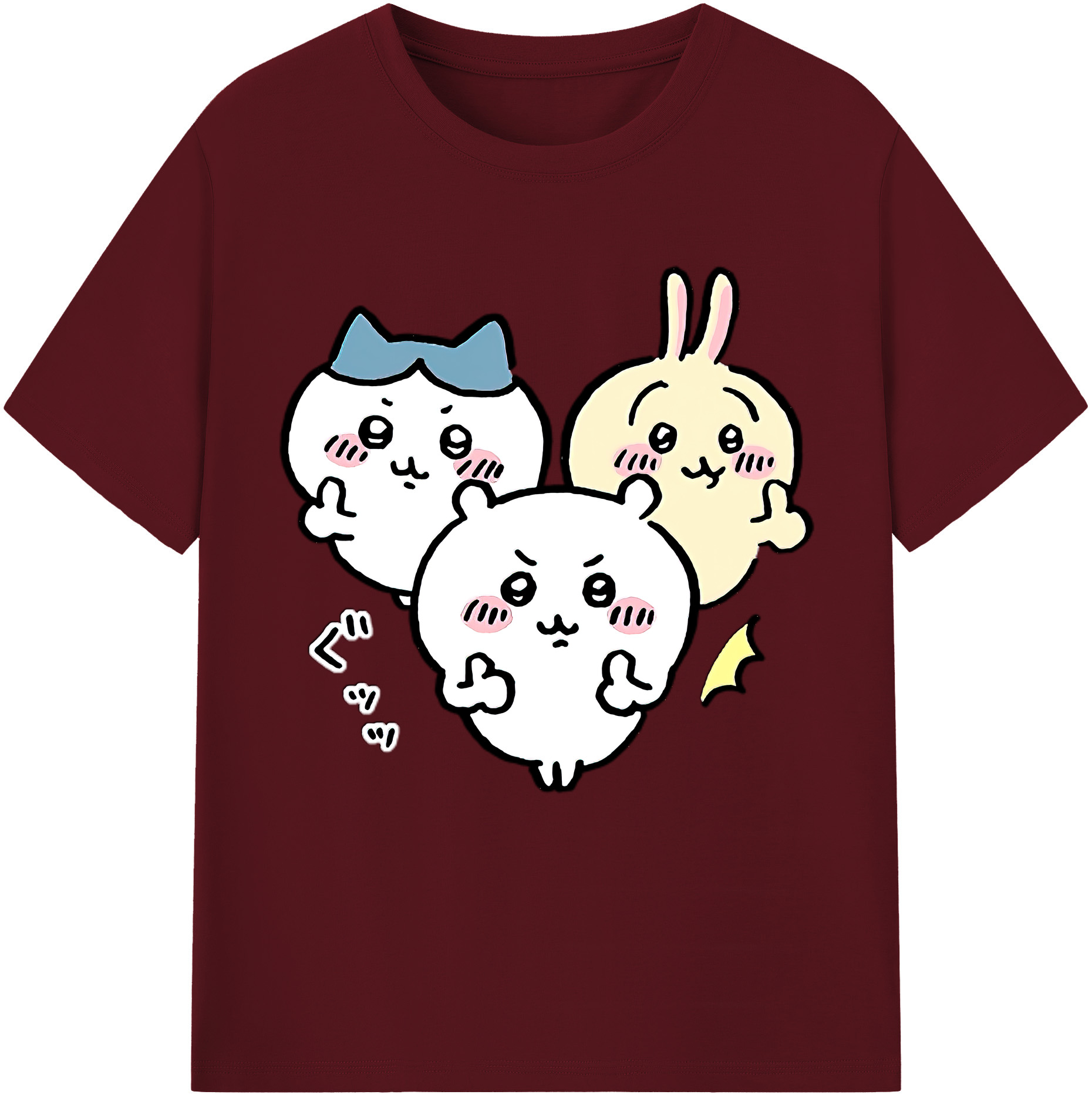 （画像用） ちいかわ うさぎ Chii-kawa usagi 綿100％半袖Tシャツ（フロントプリント）